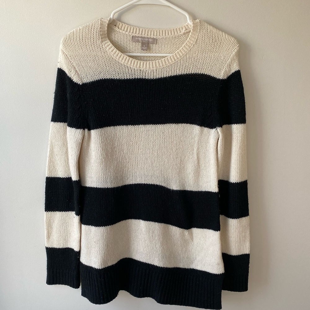 Black and white striped sweater